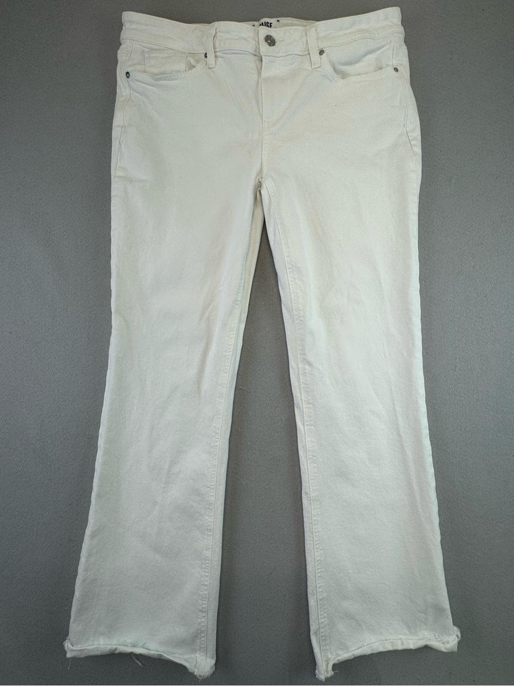 Women’s Paige Sloane Straight-Leg, Raw Hem  Jeans on Crisp White